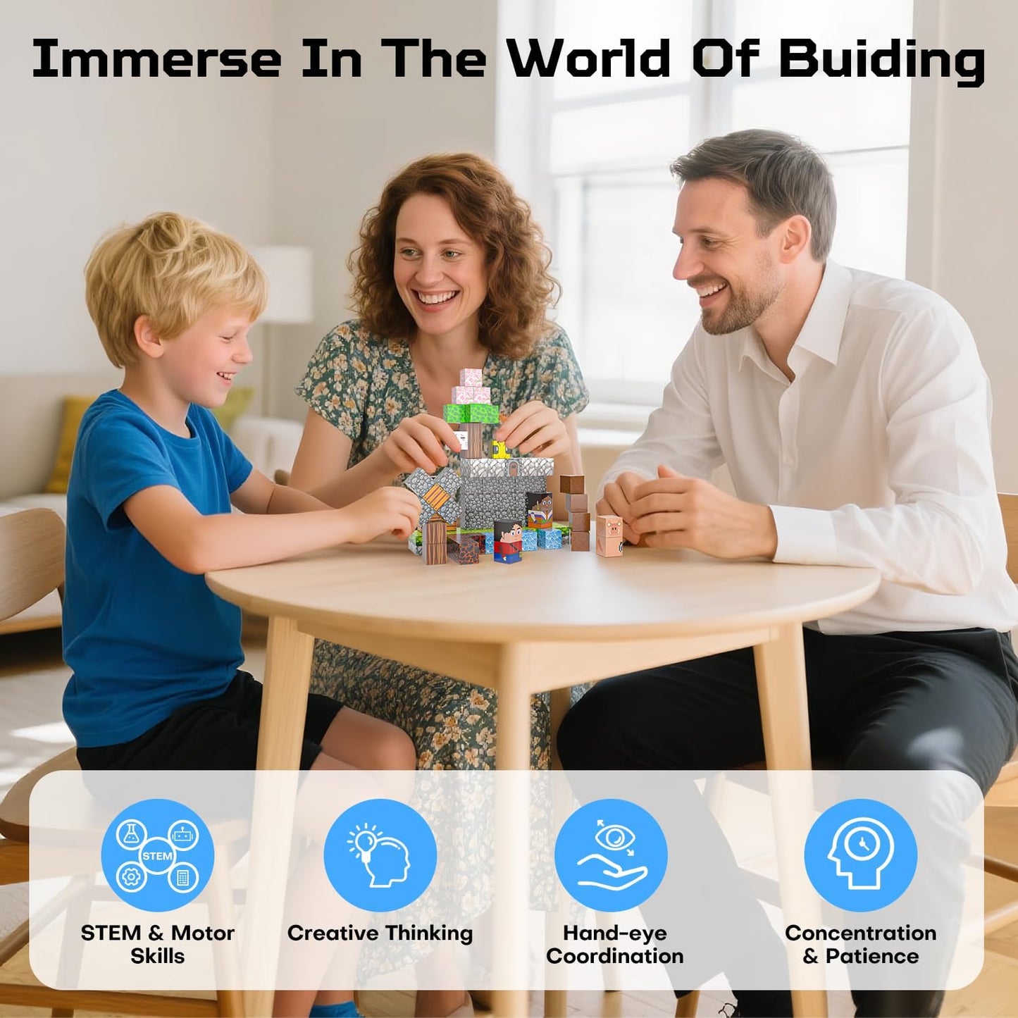 100PCS Magnetic Blocks, Magnet Tiles Toys for Kids, Magnetic Building Blocks Cubes, STEM Montessori Stacking Magnets for Kids, Birthday Gifts for Boys and Girls Age 3+ Years Old