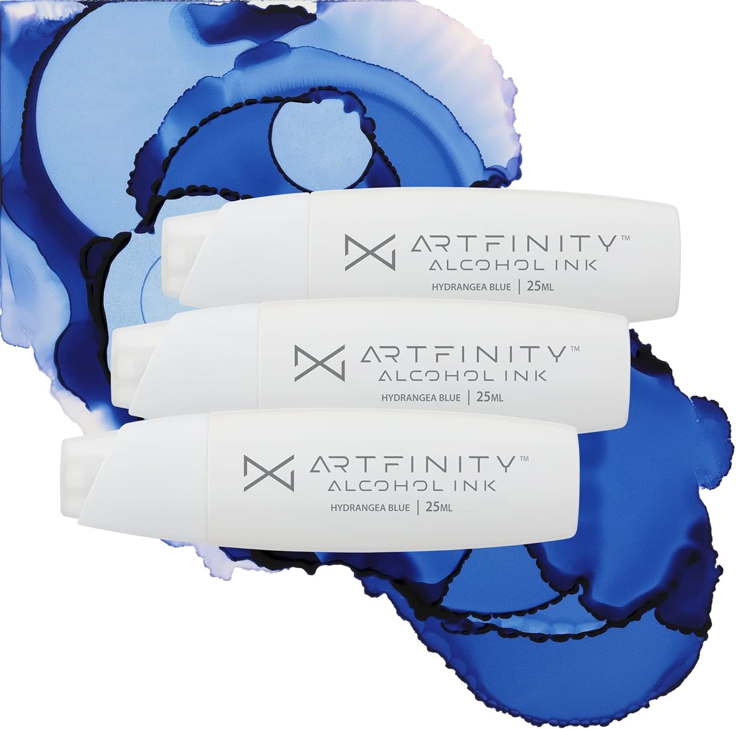 Alcohol Inks 3 Pack - Vibrant, Professional, Dye-Based Alcohol Inks for Artfinity Alcohol Markers, Artists, Drawing, & More! - Hydrangea Blue B5-7