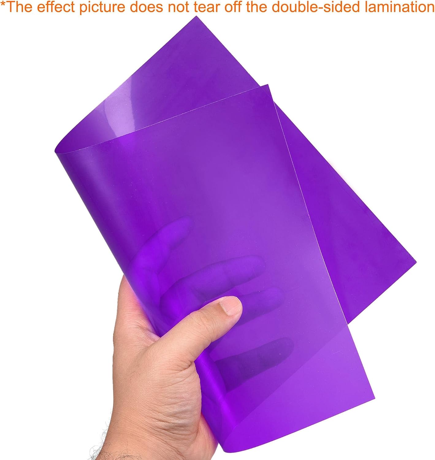 uxcell 4Pcs A4 Gel Light Lighting Filter Overlay Transparent Color Correction Plastic Vinyl PVC Sheets Photography Television Purple,0.3mm