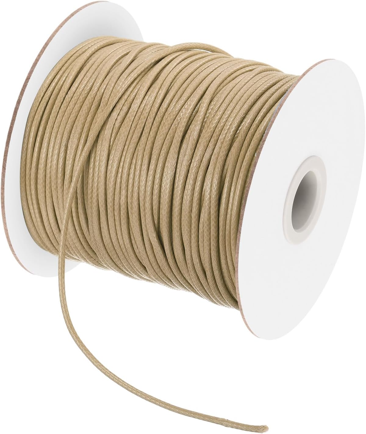MECCANIXITY Waxed Cord 3mm Waxed Polyester Cord 44 Yard Wax String for Bracelet Making, Necklaces, Beading, Jewelry Making and DIY Crafts(Khaki)