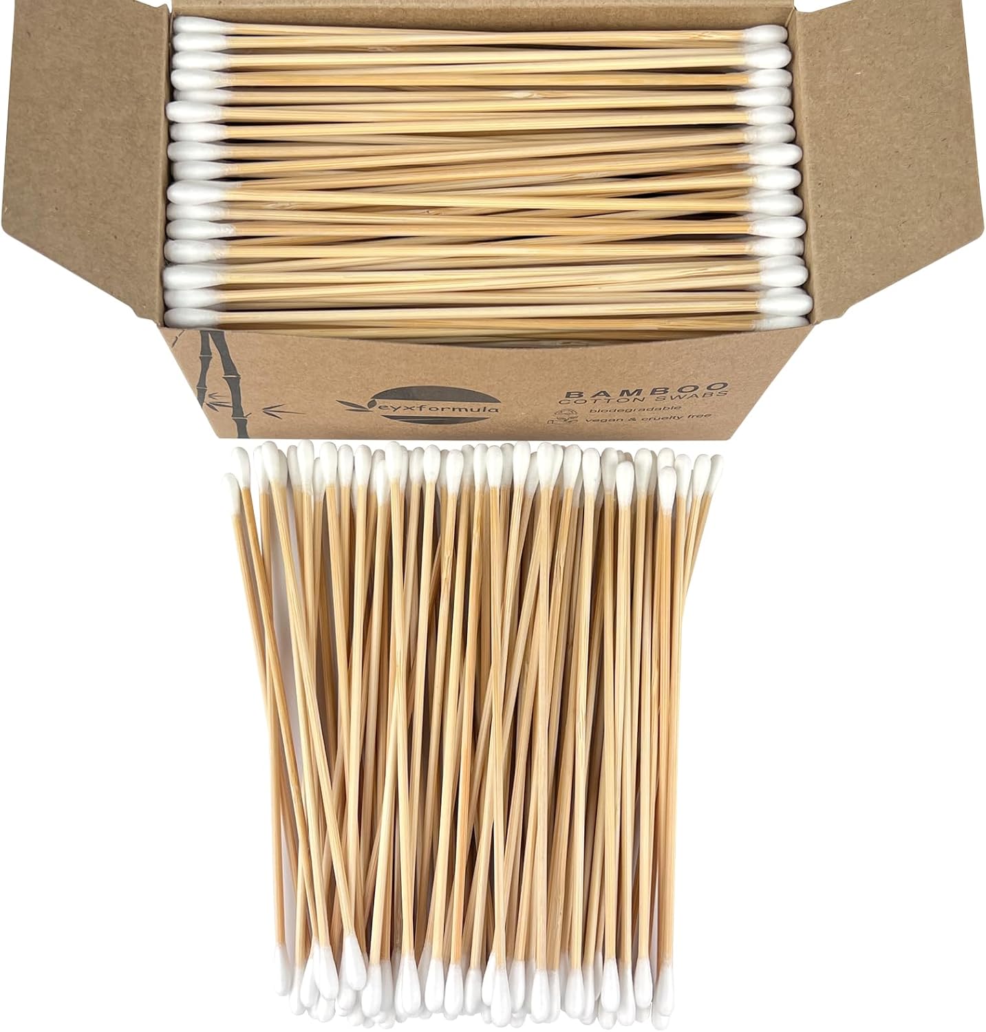 Eyxformula 200/400 Pcs Gun Cleaning Swabs with Double Pointed Tips, 6 Inch Sturdy Bamboo Sticks, Lint Free Long Cotton Swabs for Firearm Maintenance, Precision Cleaning Pistol, Rifle, Handgun, Shotgun