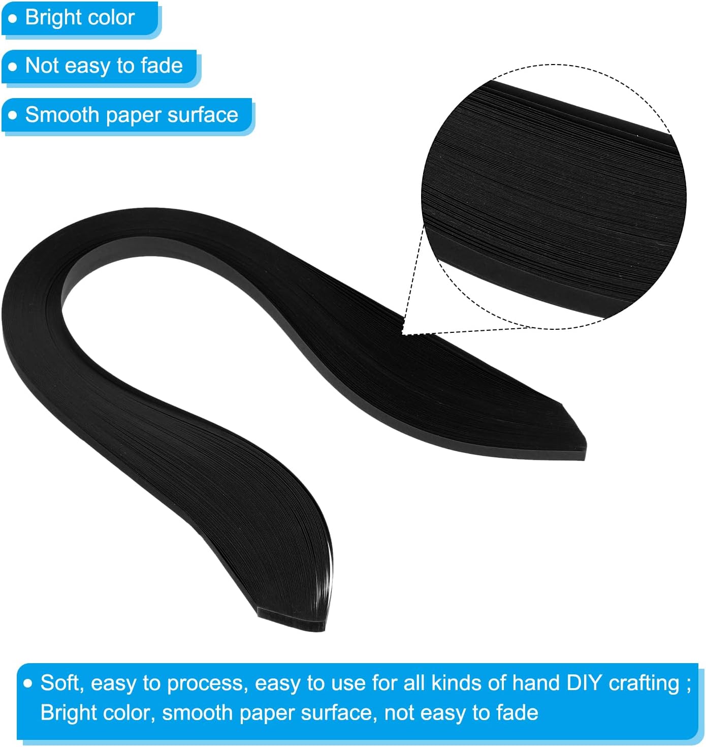 PATIKIL Quilling Strips Paper 600pcs 5mm 39cm Origami Paper Quilling Kits for Art DIY Hand Craft Christmas, Black