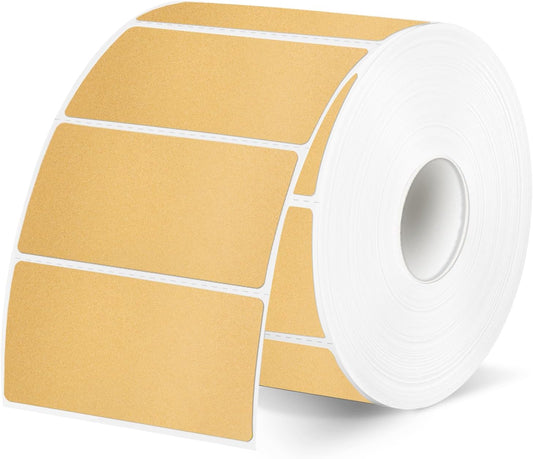 2x1 Inch BrownThermal Labels, Waterproof Brown Thermal Printer Stickers, Self-Adhesive Shipping Label Printer Sticker for Barcode, Name, Address, 300 Labels/Roll Perforated Lines