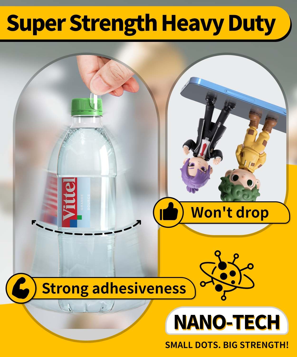 Upgraded Removable Mounting Putty with Pull Tab, Double Sided Adhesive Dots, No Trace Tape Sticky Tack Dots for Picture Crafts, 320 Pcs 0.31" x 0.51"