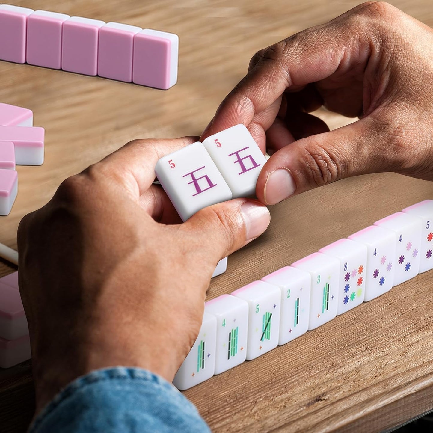 American Mahjong Set 160 Quality White Tiles (1.2 Inch, Tiles Only) American Mahjong Game Set for Ideal Gifts, No Additional Accessories