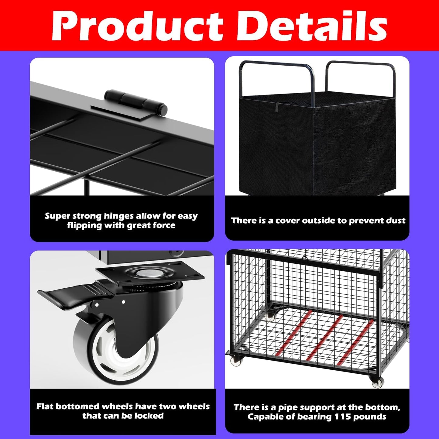 Ball Storage - 22.83" Basketball Cart With Wheels Garage Volleyball Storage Sport Equipment Holder Organizer For Indoor Outdoor,Metal Storage Rack For Playgroup,Gym And School