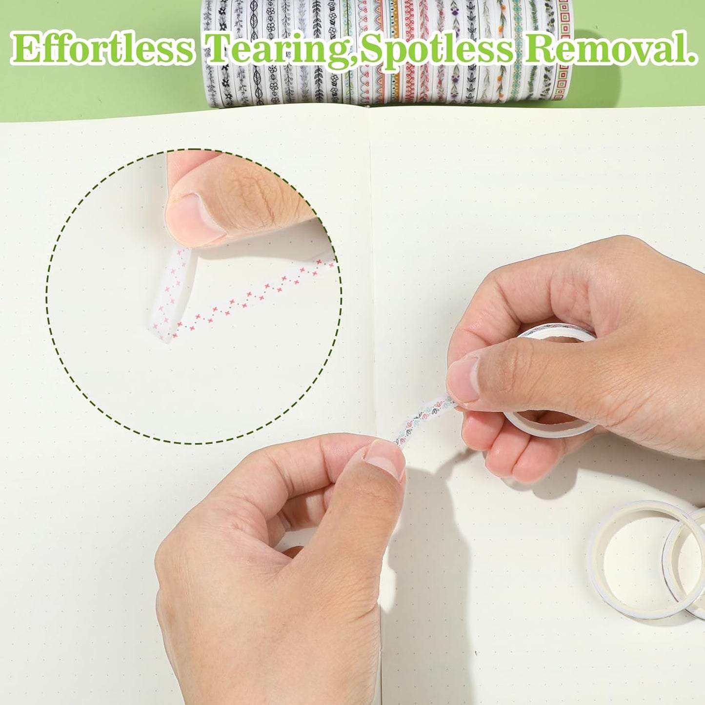 EORTA 30 Rolls Floral Washi Tapes Set, Slim 5mm Plants Masking Tape, Decorative Sticker for Detailed Scrapbooking, Arts, Wrapping, Journaling, Planners, DIY Crafts, 0.19inch Wide