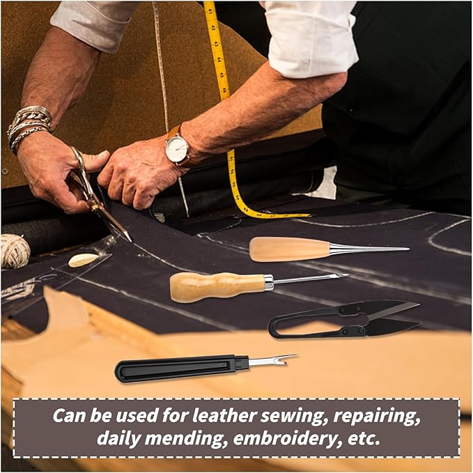 BAGERLA Upholstery Repair Sewing Kit Heavy Duty Sewing Kit with Awl Tools, Seam Ripper, Hand Stitching Needles, Upholstery Thread, Leather Craft Tool for Shoes Sofa Tent Carpet Craft DIY