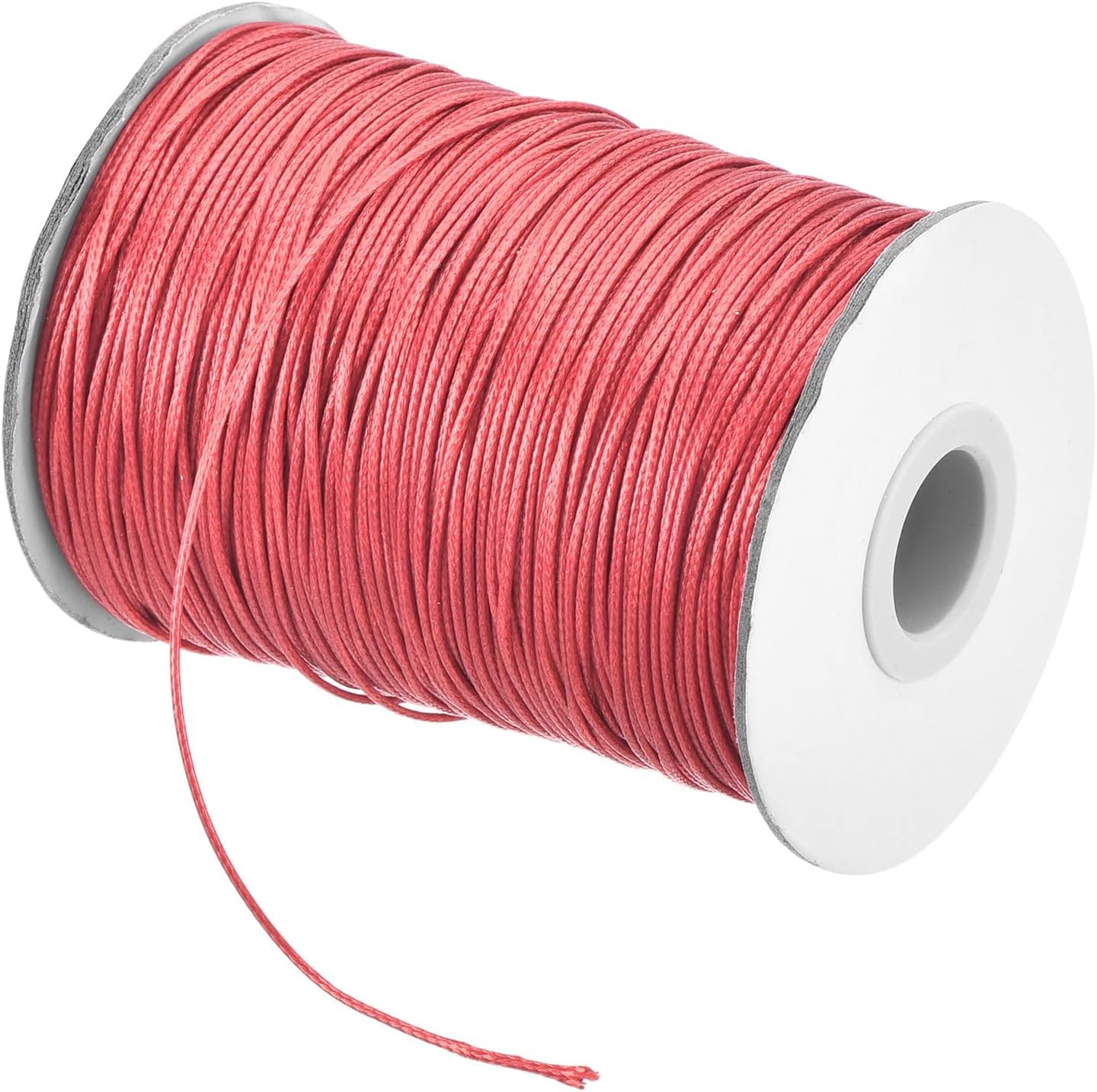 MECCANIXITY Waxed Cord 0.8mm Waxed Polyester Cord 175 Yard Wax String for Bracelet Making,Necklaces, Beading,Jewelry Making and DIY Crafts(Watermelon Red)