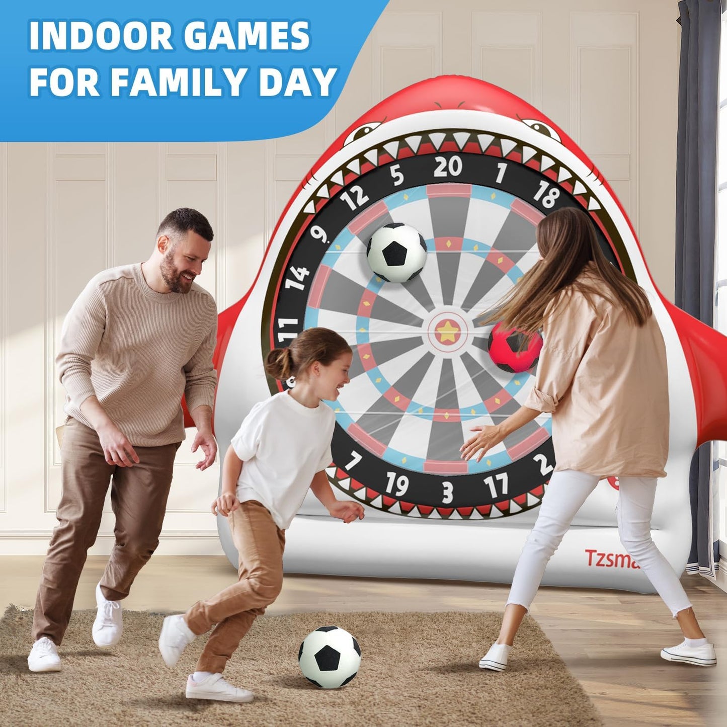 Inflatable Giant Kick Darts - Jumbo Soccer Dartboard Game- Big Carnival Games - Giant Outdoor Games - Giant Yard & Lawn Game for Kids & Adults