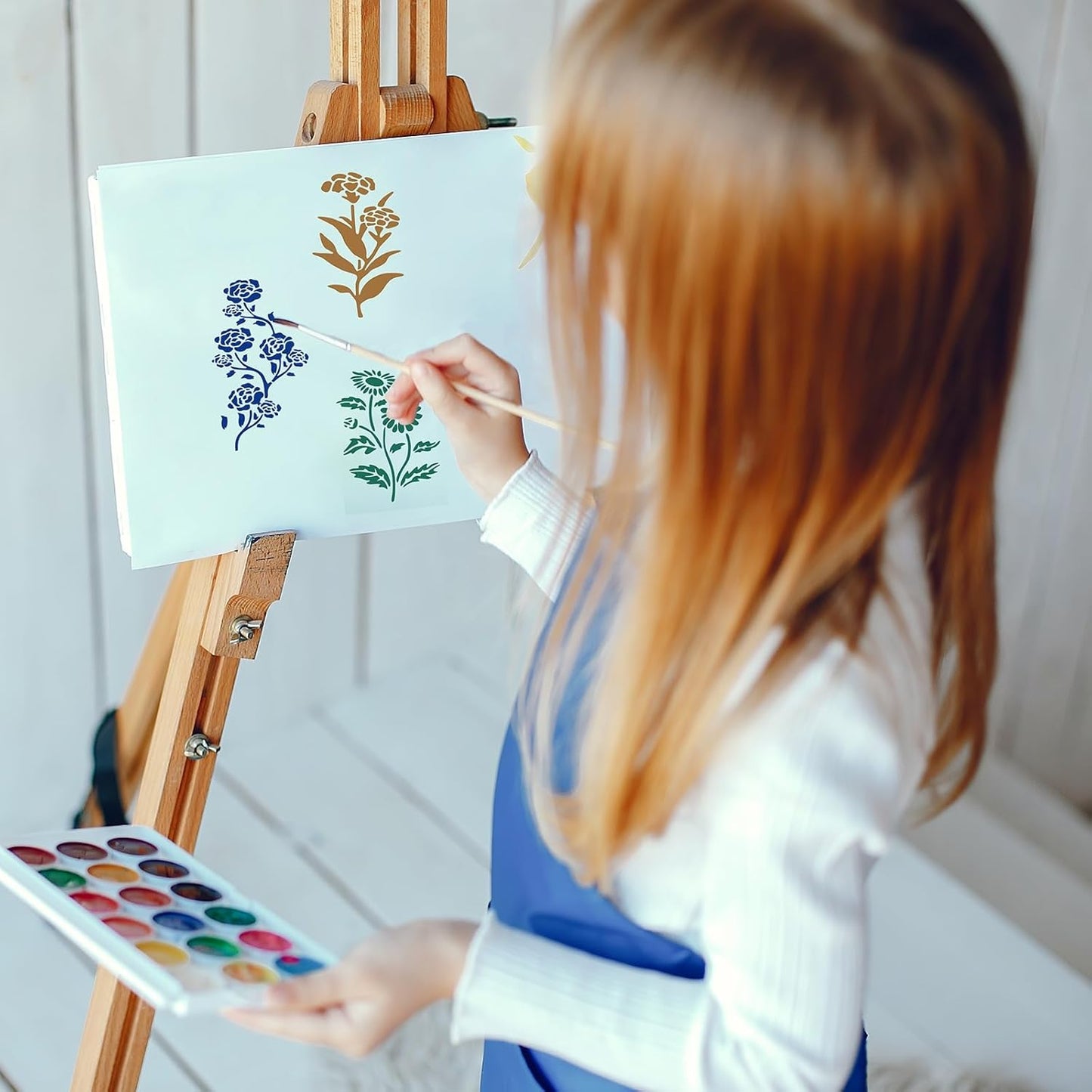 Flower Stencils for Painting Reusable 42PCS Wall Stencil for Crafts Leaf Stencils Templates for DIY Home Decor Art Projects