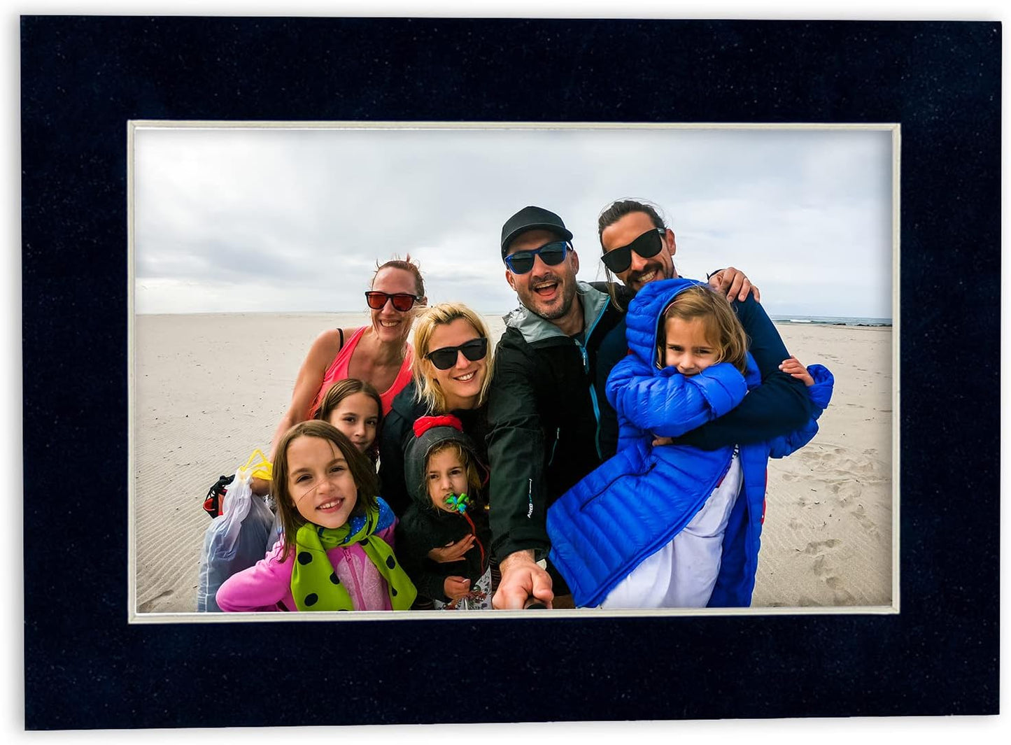 11x14 Mat Bevel Cut for 8.5x11 Photos - Acid Free Navy Suede Precut Matboard - For Pictures, Photos, Framing - 4-ply Thickness