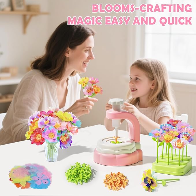 Airyard DIY Craft Kits Toys for Kids Ages 8-12 - Fabric Flower Bouquets Girls Toys Age 6-8, Arts & Crafts for 4 5 6 7 8 Year Old Toddler Girl, Educational Activity Preschool Birthday Gifts