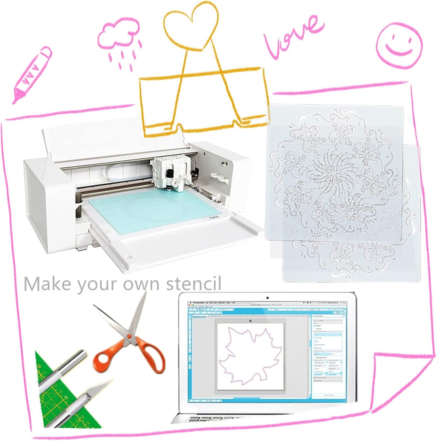 BANLTRE 10 Pieces 10 mil Transparency Blank Template Material Stencils Mylar for Cutting Paper Clear Sheet 12 × 12 inch (10-10 mil)