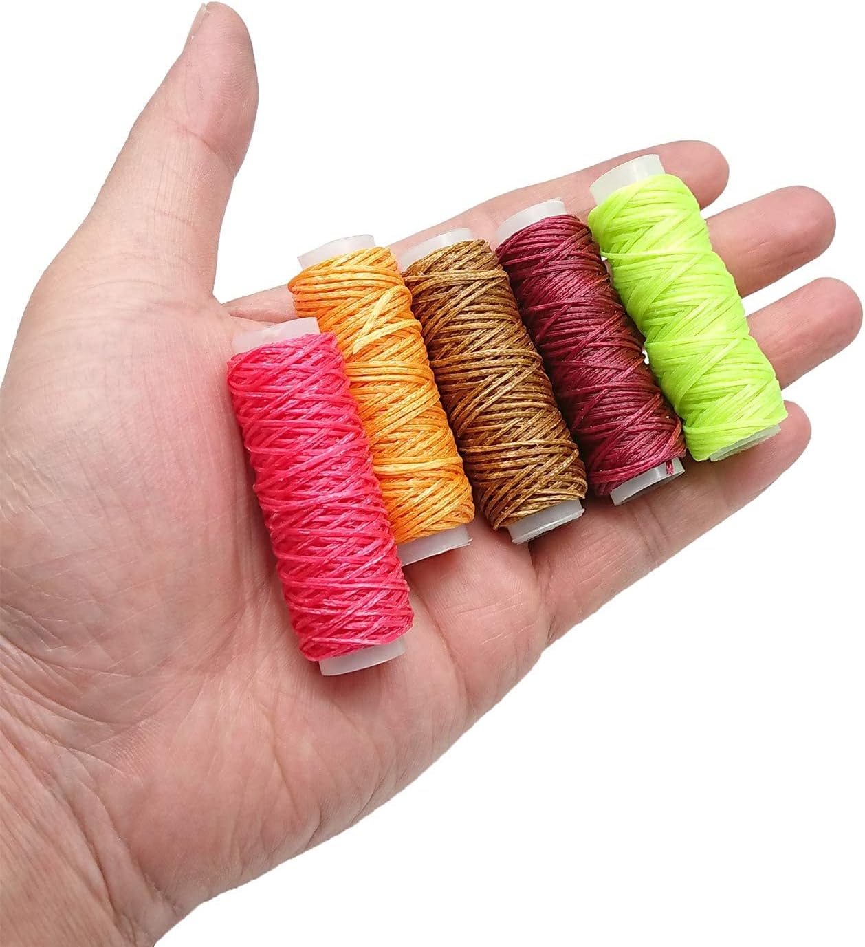 24 Colors Waxed Thread, Leather Sewing Thread,Hand Stitching Thread for Hand Sewing Leather and Bookbinding, 13Yards Per Color