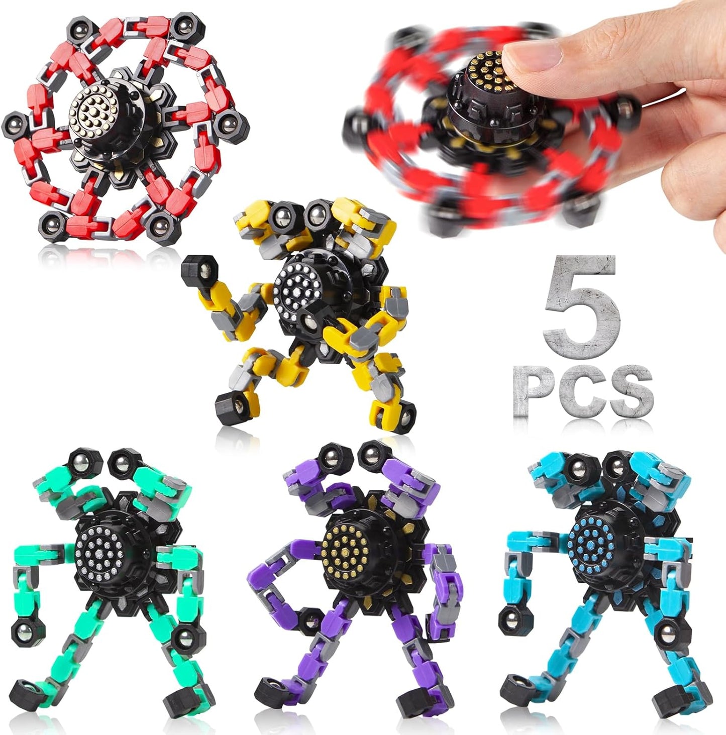 for Mom Transformable Fidget Spinners for Kids and Adults Stress Relief Sensory Toys for Boys and Girls Fingertip Gyros Toy Birthday Party Favors for Kids Classroom Gifts