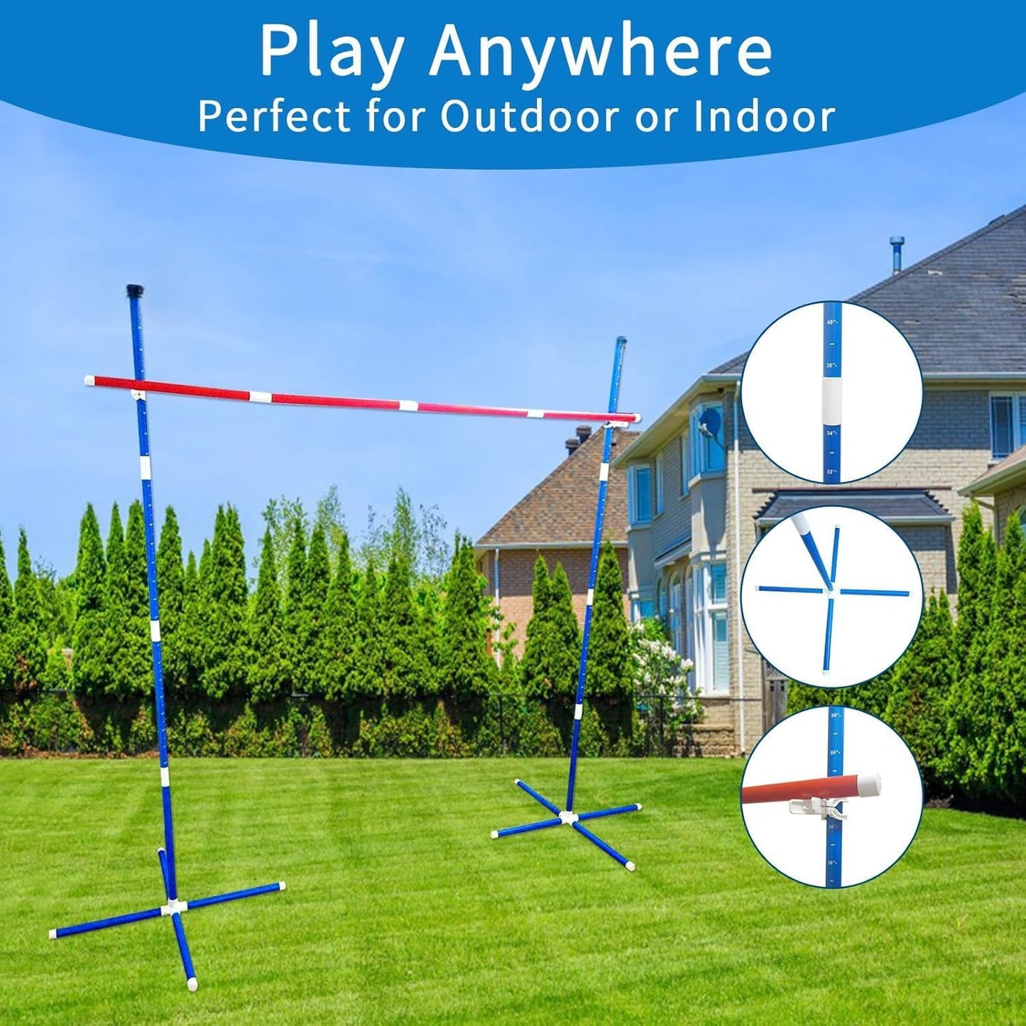 Limbo Game for Kids and Adults, Indoor/Outdoor Limbo Set Party Games Backyard Carnival Games for Family, Beach Lawn Games Camping Luau Birthday Game with Carry Bag