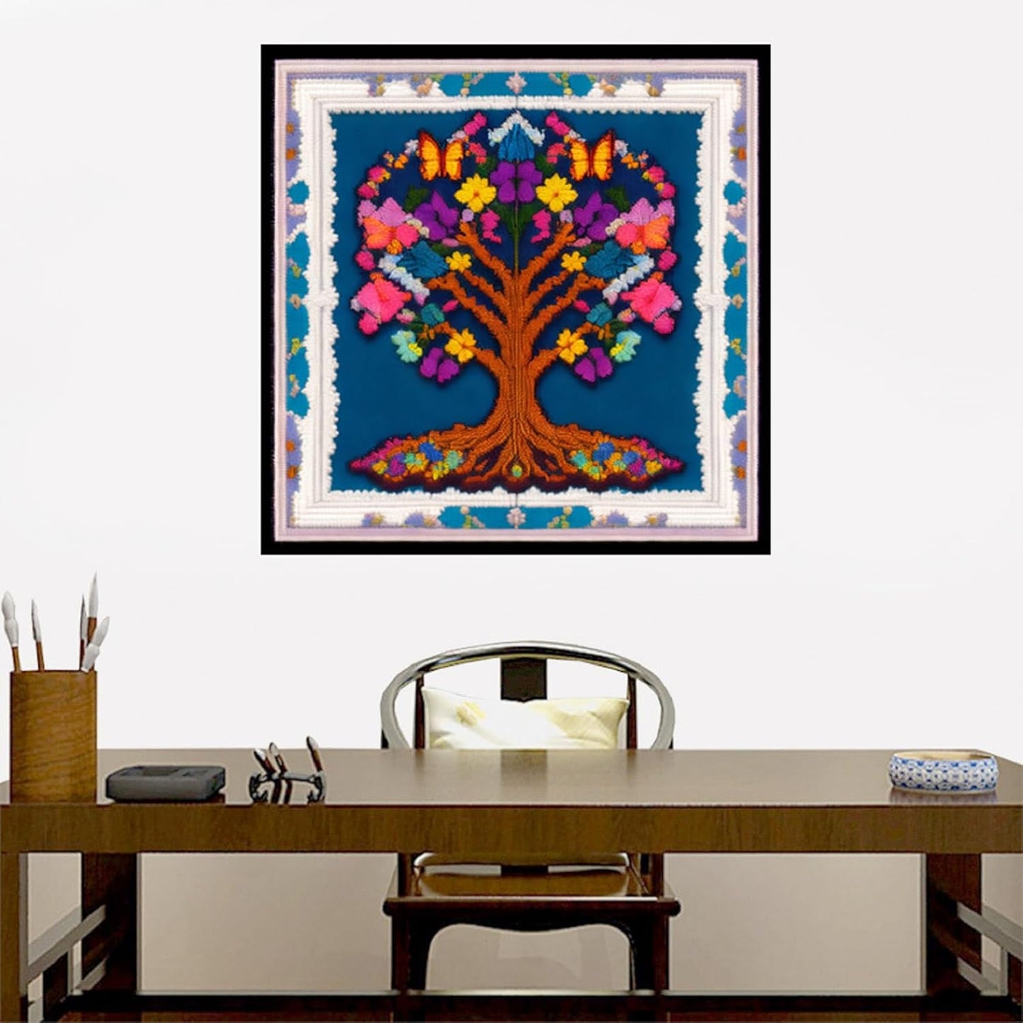 Joyhoor Cross Stitch Kits for Beginners Stamped Cross-Stitch Supplies Needlework preprint Embroidery Kits for Adults DIY Needlepoint Kits Embroidery Patterns 11CT-Colorful Tree 17.7x17.7 inch