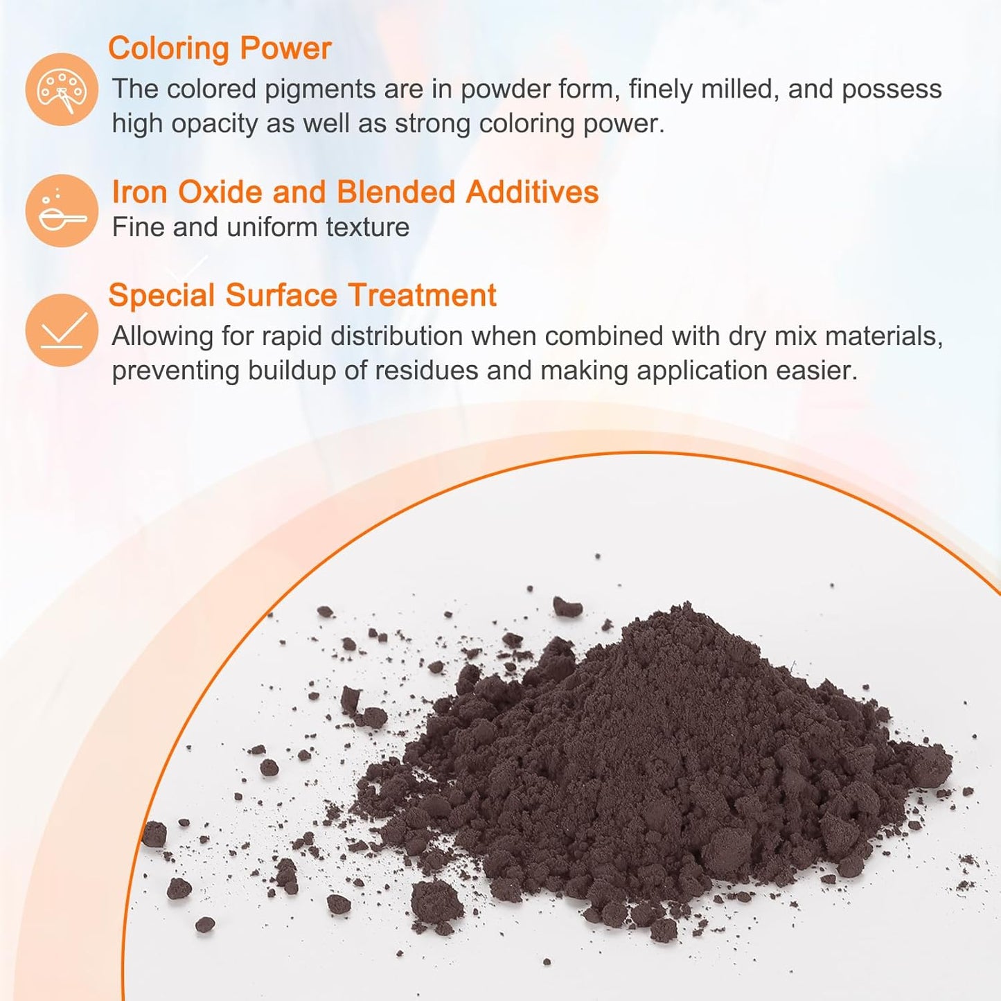 HARFINGTON Iron Oxide Powder Concrete Pigment 500 Mesh 3.5oz (100g) Iron Oxide Grout Pigment for Pastel Tile Paint Concrete Cement, Brown