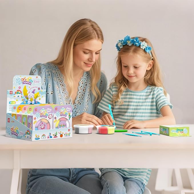 Air Dry Clay for Kids - Modeling Clay Kits, Ultra Light & Soft, Safe & Non-Toxic, 10 Boxes DIY Model Magic Clay 60 Colors with Sculpting Tools und Tutorials, Creative Art Crafts Toys Gifts Boys Girls