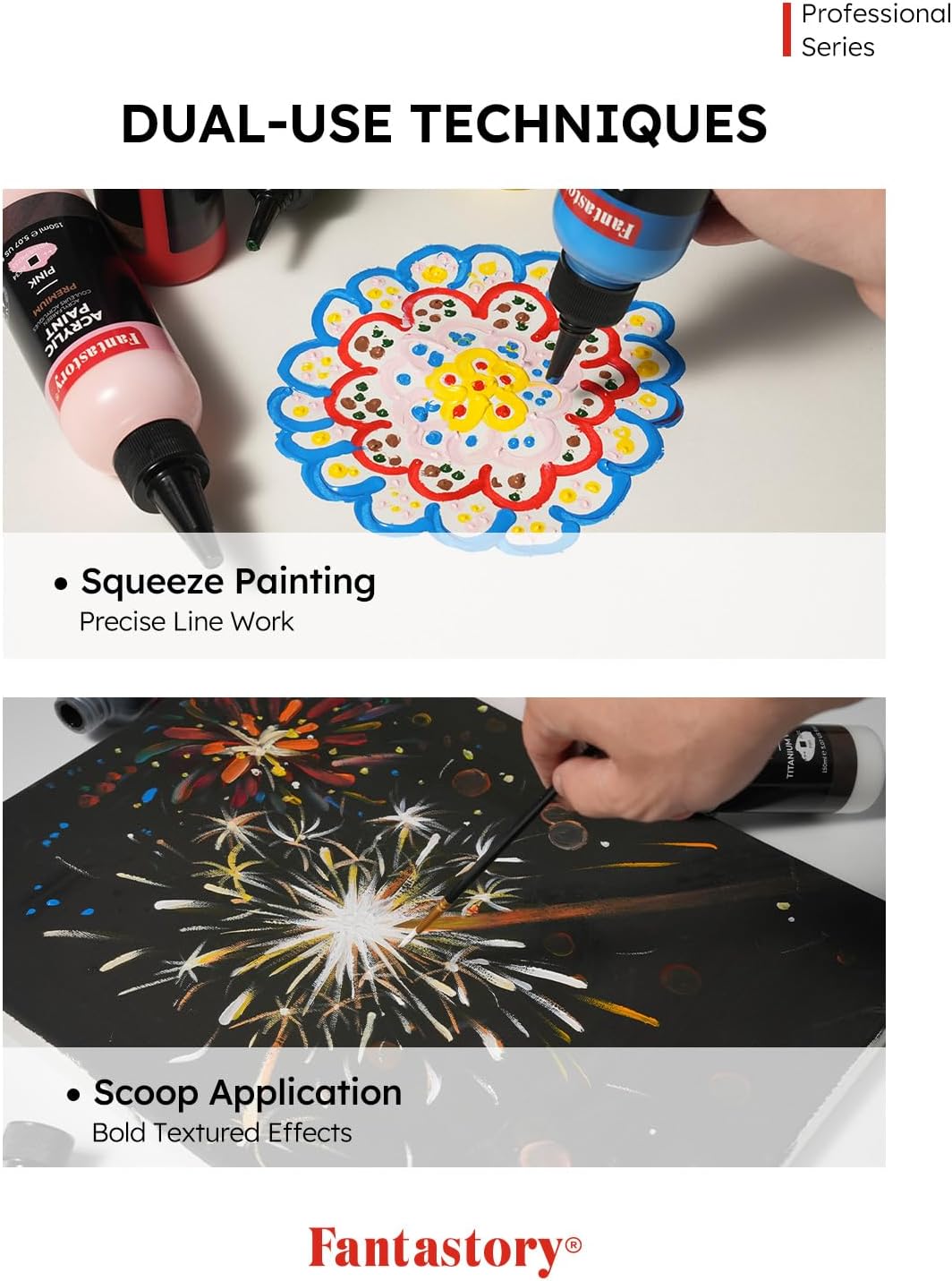 Fantastory True-Color Pro Acrylic - Green (150ml/5oz) - Lab-Certified Accuracy + Extreme Coverage, Professional Formula for Canvas/Wood/Clay/Fabric/Pottery