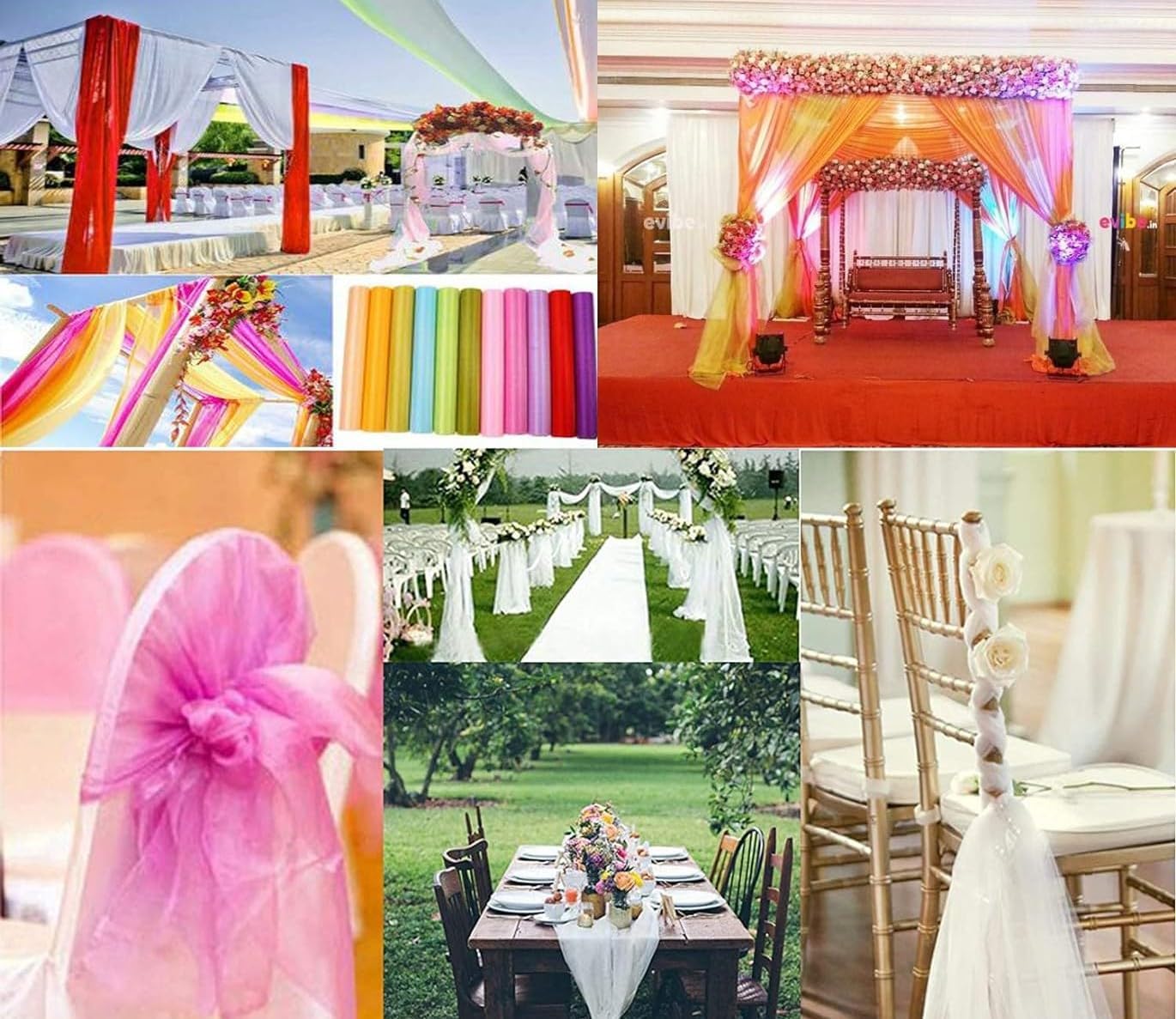 Organza Fabric 5 Yard Bridal Solid Sheer Organza Fabric Bolt for Wedding Dress, Fashion, Crafts, Decorations Silky Shiny Organza 44" - (5 Yard, Dusty Pink)