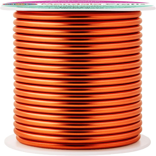 Mandala Crafts 13 Gauge Anodized Aluminum Craft Wire for Jewelry Making - 60 FT Colored Flexible Burnt Orange Wire - Bendable for Bonsai Armature Crafting Sculpting