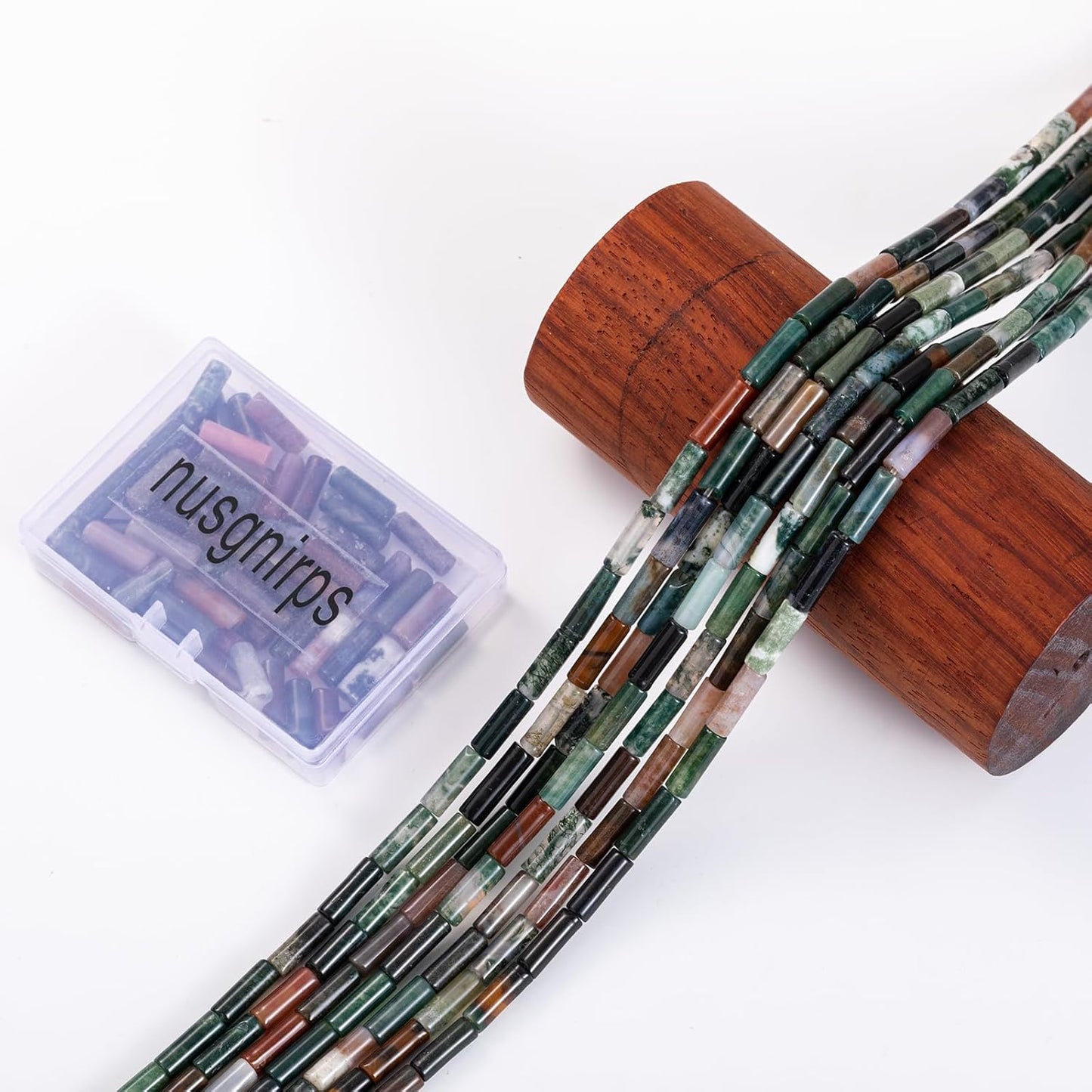 Natural Indian Agate Cylinder Tube Beads 4x13mm 38cm/str Loose Semi Gemstone Stone Beads for Making Bracelets Necklace Earrings