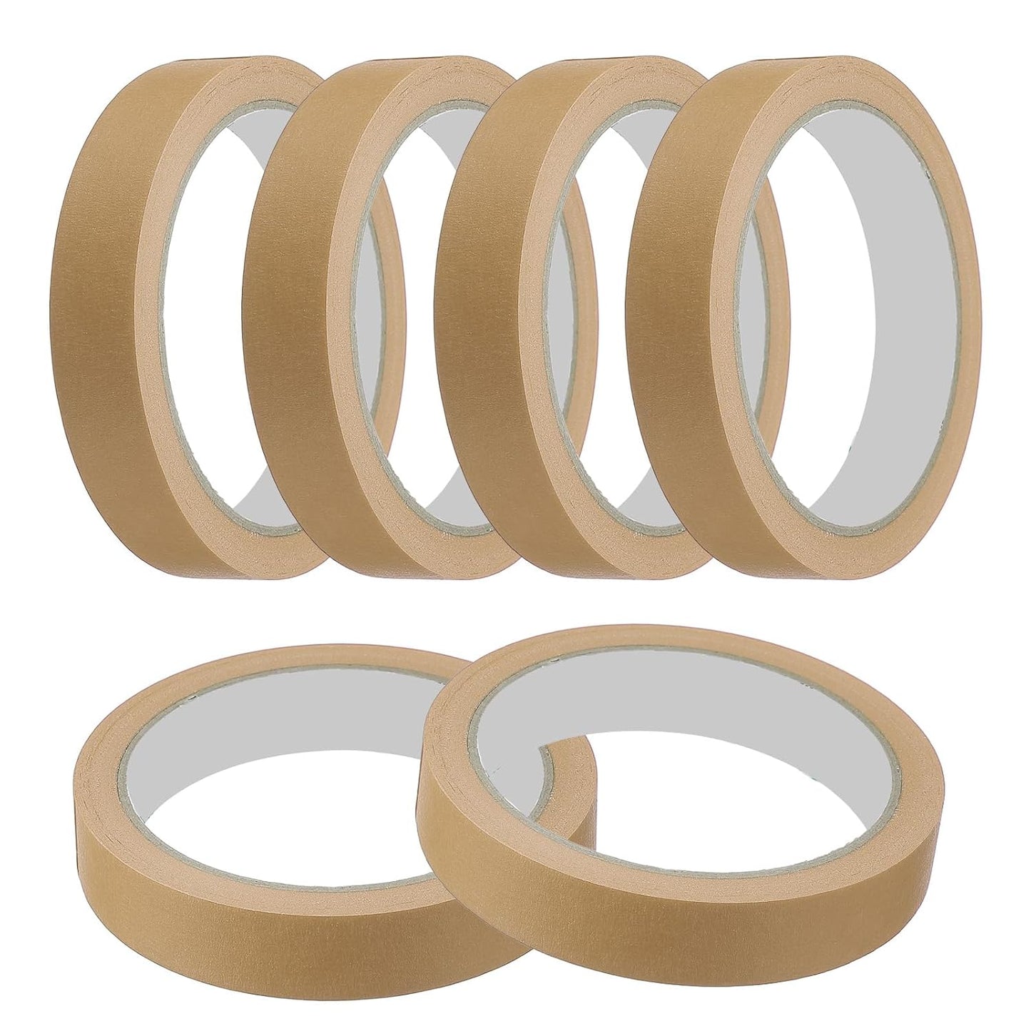 MECCANIXITY Masking Tape 0.7 Inch x 21 Yard Painter's Tape Brown Paint Tapes for DIY Crafts Arts Drawing Decoration Labeling Car Painting Artist Teachers, Pack of 6