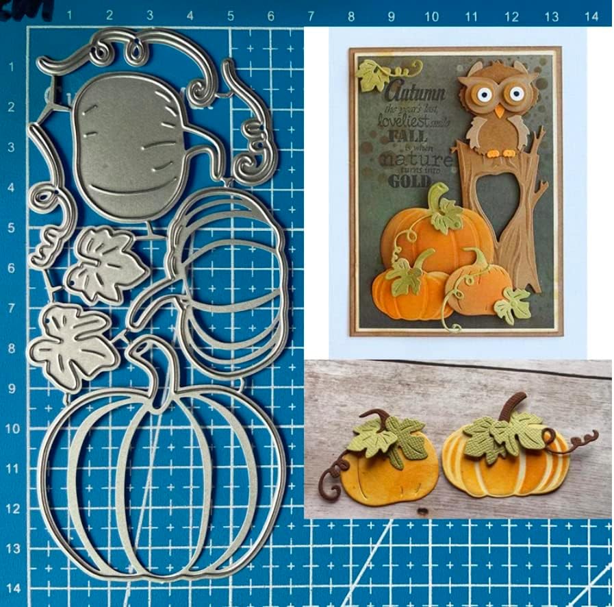Lapoo Halloween Metal Cutting Die for Scrapbooking, 3D Backgrounds Frame New Cutting Dies DIY Album Card Making Decor Paper Metal Die Cuts Party Wedding Decorations (Halloween Pumpkin 5.6 x 2.6 in)