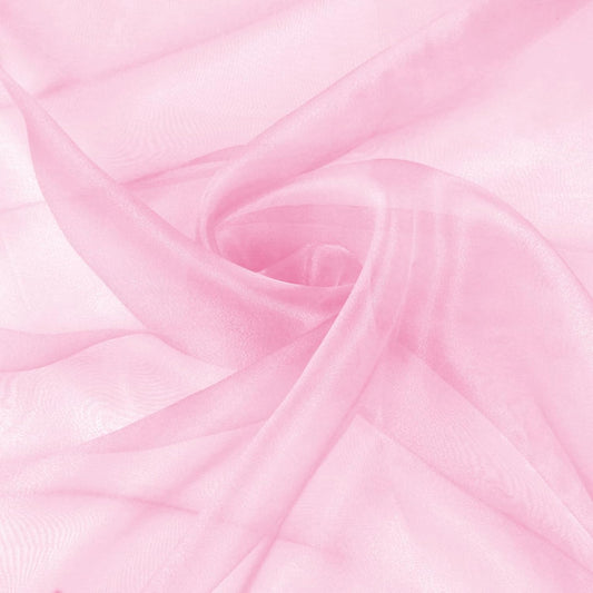 VACVELT Sheer Organza Fabric by The Yard, 60 Inch Wide Light Pink Organza Fabric Bolt Bridal Sheer Tulle Fabric, Silk Organza Roll for Wedding Party Decorations Backdrop Curtain (2 Yards)