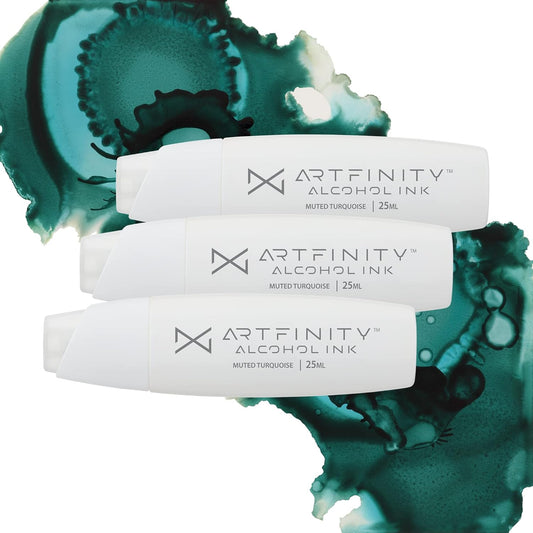 Alcohol Inks 3 Pack - Vibrant, Professional, Dye-Based Alcohol Inks for Artfinity Alcohol Markers, Artists, Drawing, & More! - Muted Turquoise BG6-6