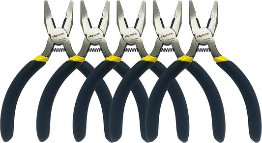 BOOSDEN Mini Lineman's Pliers, 5 Pack, 5 Inch High Leverage Cutting Pliers, Side Cutter for Electrician Work or Jewelry Making