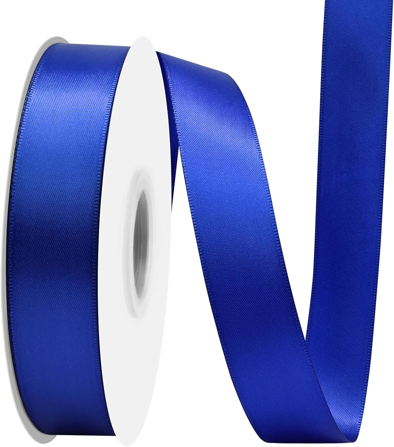 Cobalt Blue Satin Ribbon 7/8" X 50 Yards Solid Color Double Faced Ribbons Perfect for Crafts Wedding Decor Bow Making Arts Sewing and More