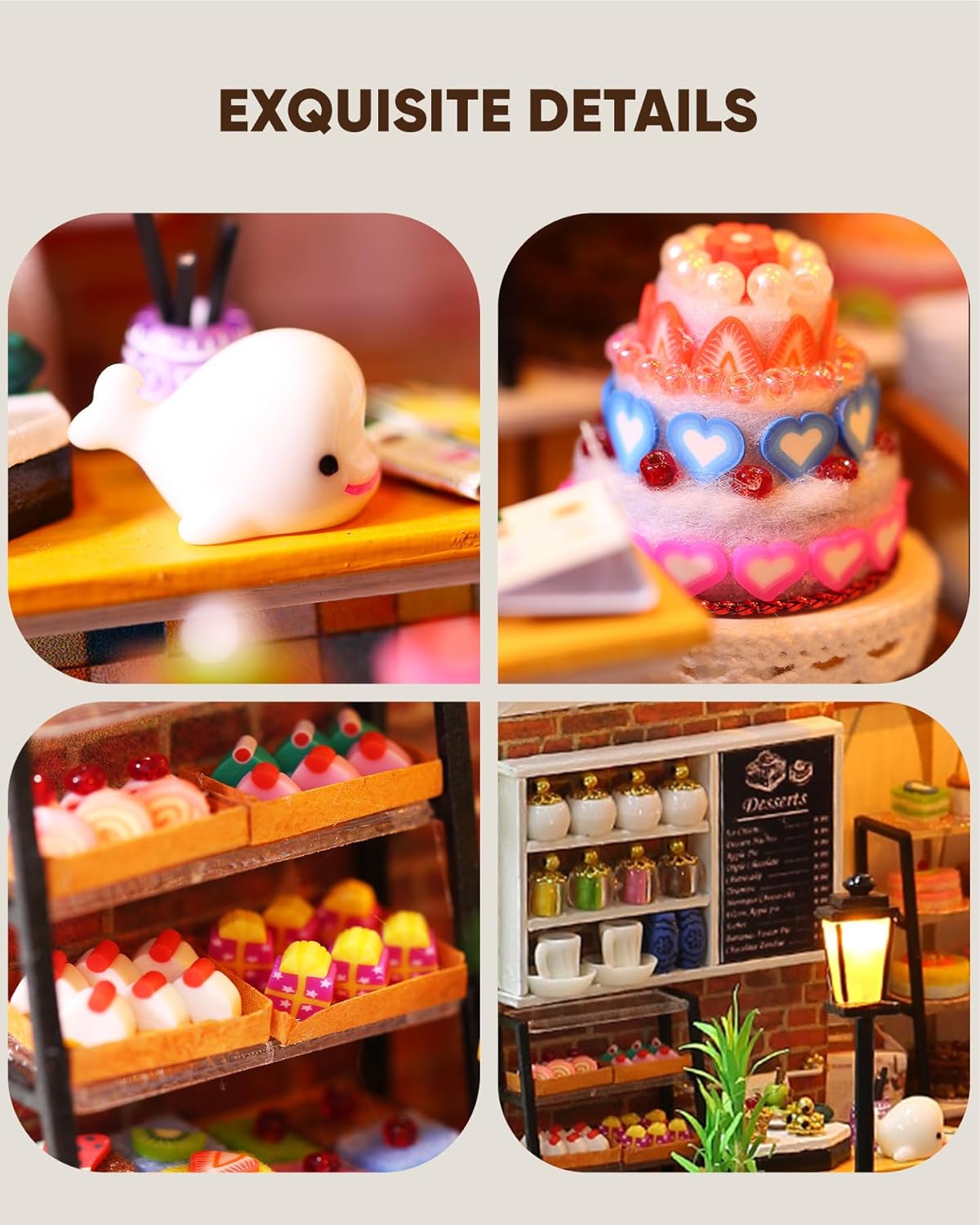 DIY Miniature House Kit, Miniature Bakery Kit, DIY Dollhouse Kit for Adults, Model Bakery, Mayberry Street Miniatures, Ideal Gifts for Birthday,Valentine Christmas(Bakery & Desserts)