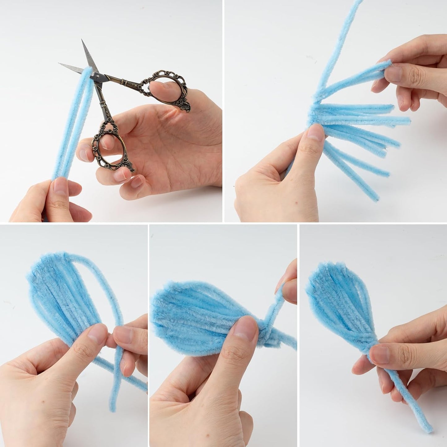 Caydo 500 Pieces Pipe Cleaners Flower Set, Chenille Stems, Pipe Cleaner Craft Supplies Bulk Fluffy Fuzzy Sticks for DIY Art Projects Creative Gift Party Decorations (Macaron)