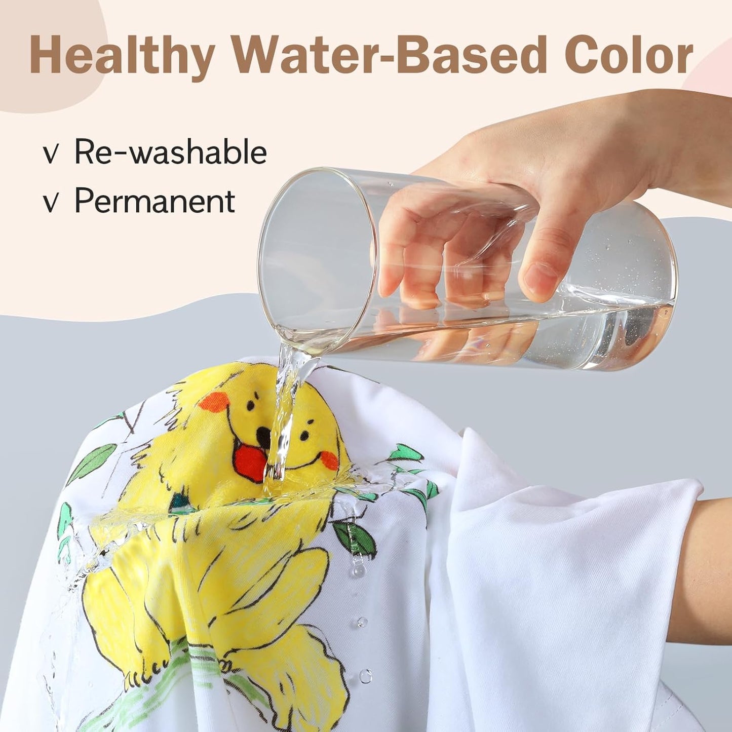 Fabric Markers Permanent for Clothes, Dual Tips Fabric Paint Pens No Bleed for Canvas, T-Shirts, Bags, and Textile - Quick Dry & Non-Toxic for Kids Adults, 5 Pack