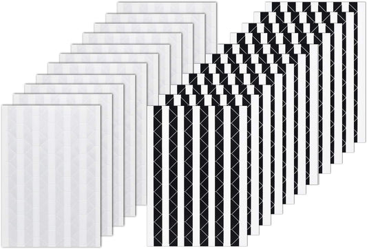 VIPbuy 2244 Count Photo Mounting Corner Stickers Self Adhesive for Scrapbooking Photo Album Diary DIY Craft, 22 Sheets (Black & Clear)