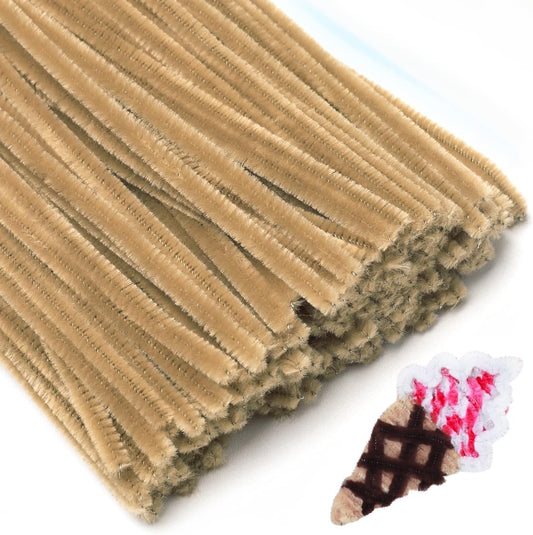 Eppingwin 200pcs Pipe Cleaners, Light Coffee Pipe Cleaners Craft Supplies,Chenille Stems for DIY Arts Crafts Project(Light Coffee)