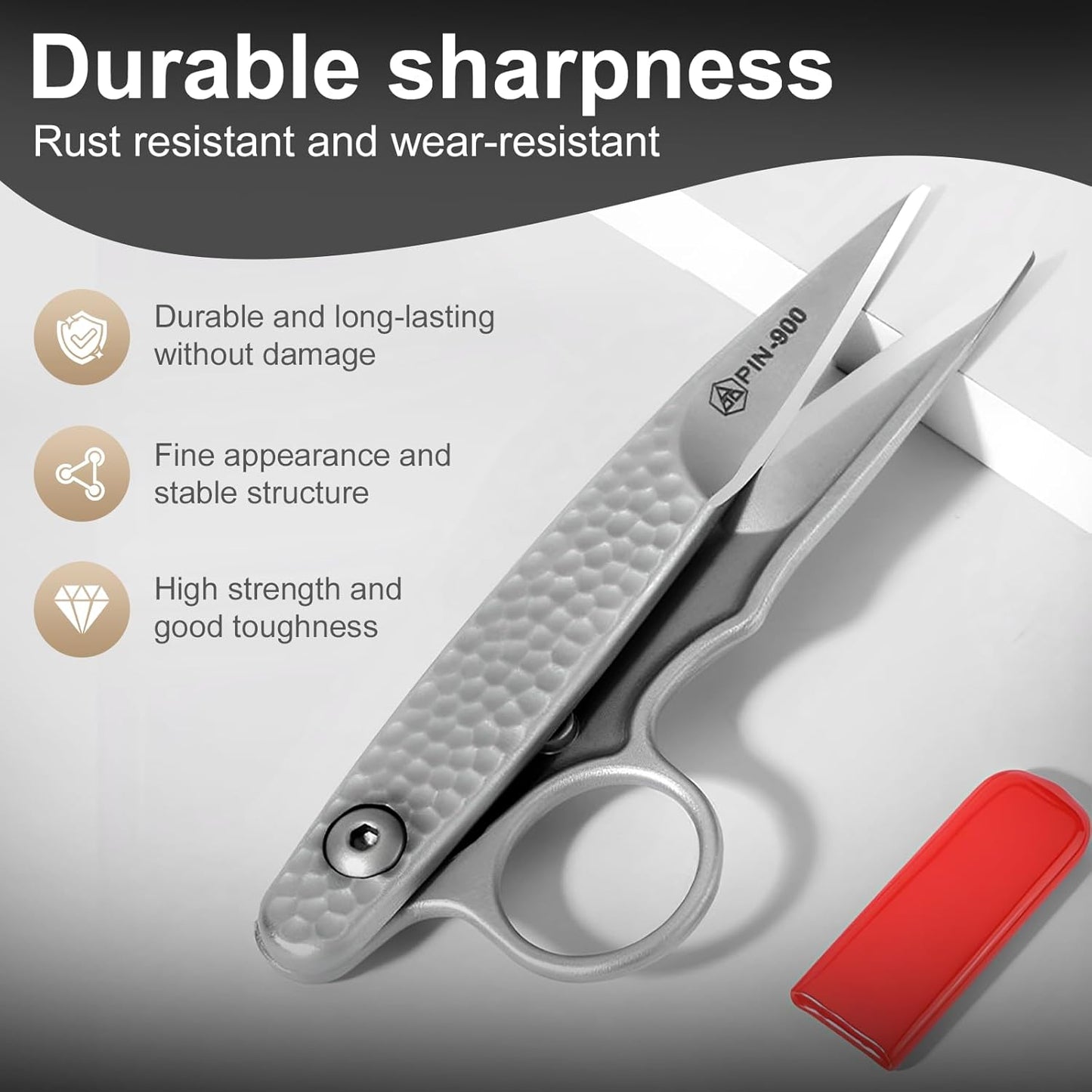 Premium Tailor Scissors, Stainless Steel, Comfort Grip, Ambidextrous, Silver, Precision, 11.7cm x 4.3cm, 1 Count