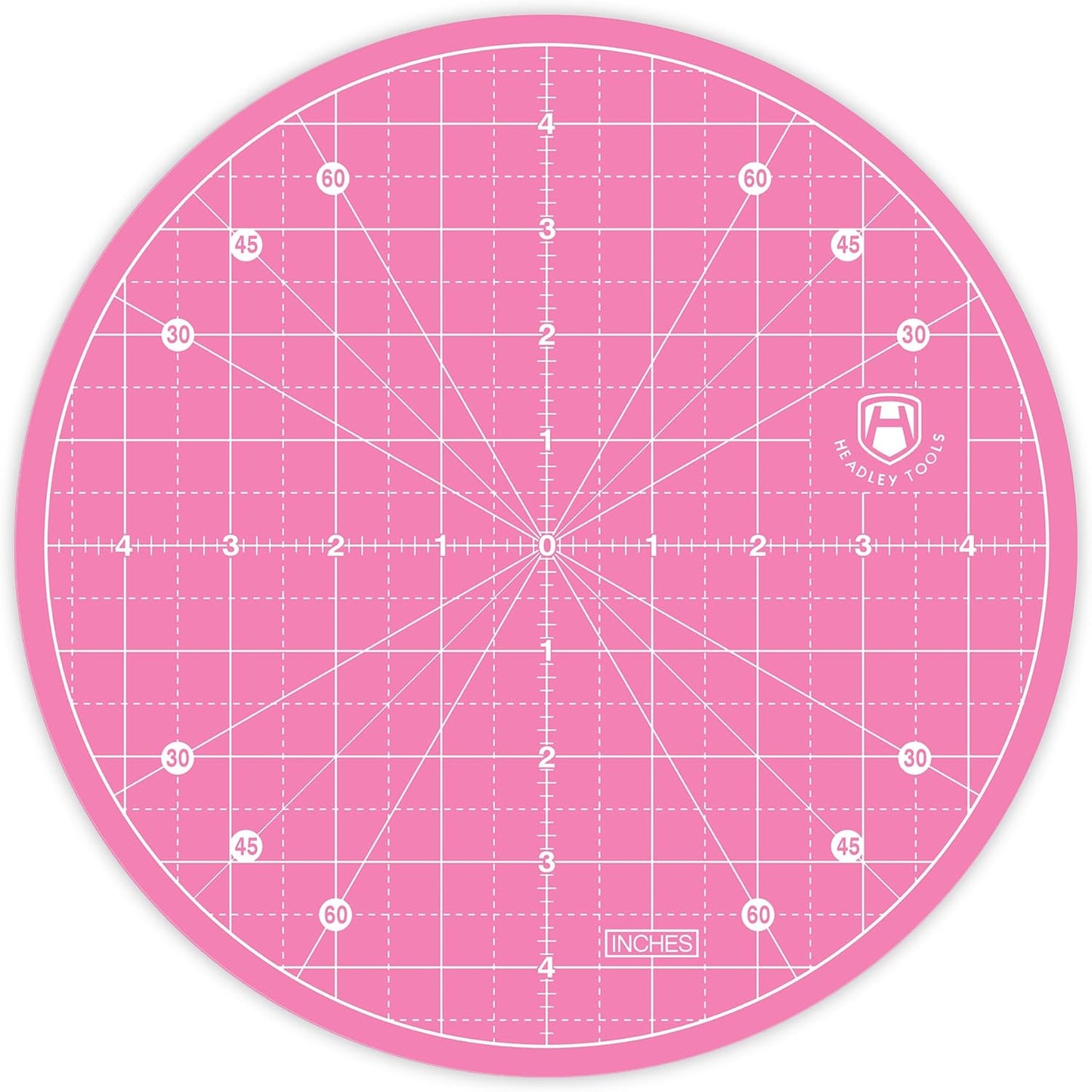 Headley Tools 10"x10" Round Rotating Cutting Mat, Self Healing Mat with 360-Degree Rotation & Anti-Slip Base, Sewing Board Cutting Mat Perfect for Fabric Quilting Leather Hobby Project, Pink