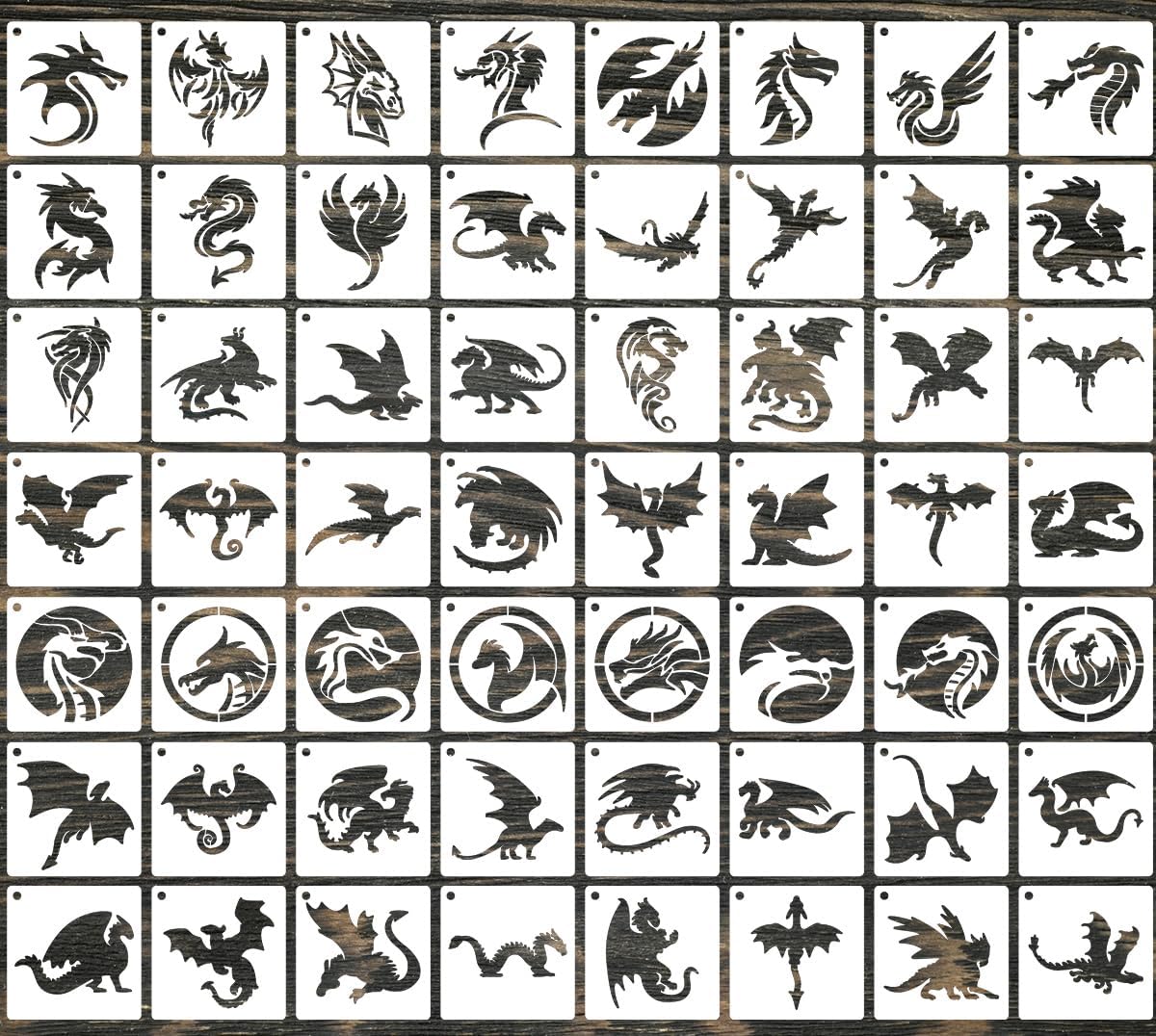 Dragon Stencils for Painting 3inch Reusable Dragon Stencil Template Stencils for Crafts Paint Stencils for Painting on Wood Wall Card Fabrics