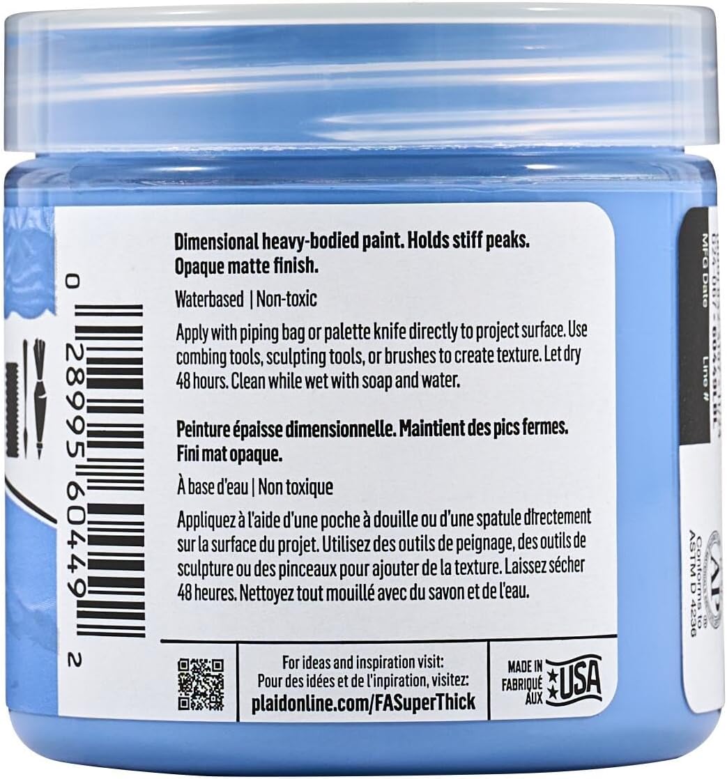 FolkArt Super Thick Acrylic Paint with a Textured Finish, Periwinkle, 4 oz
