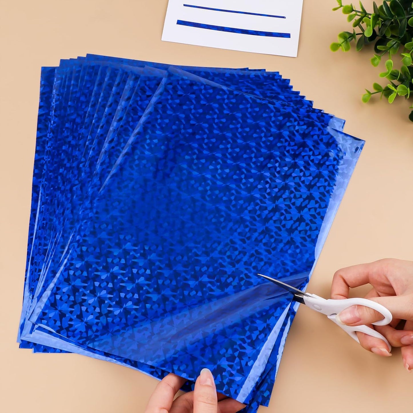 Briartw 50 Sheets Blue Gemstone Toner Reactive Foil - Per Sheet 20x29cm (7.9 x 11.4 inch)- Metallic Finish for Laser Printers & Laminators - Ideal for Printing,Cardmaking,Scrapbooking,DIY Projects