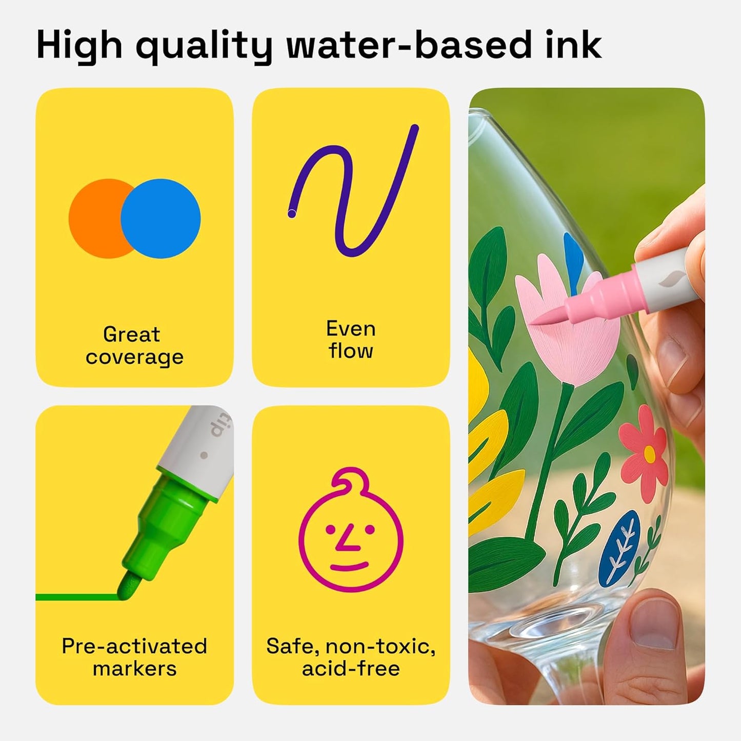 ARTISTRO 24 Dual Tip Brush + Fine Acrylic Paint Markers - Easy for All Ages & Levels Paint Pens for Fabric, Rock, Glass, DIY - Halloween Pumpkin Painting Kit, Art Supplies, Christmas Gift