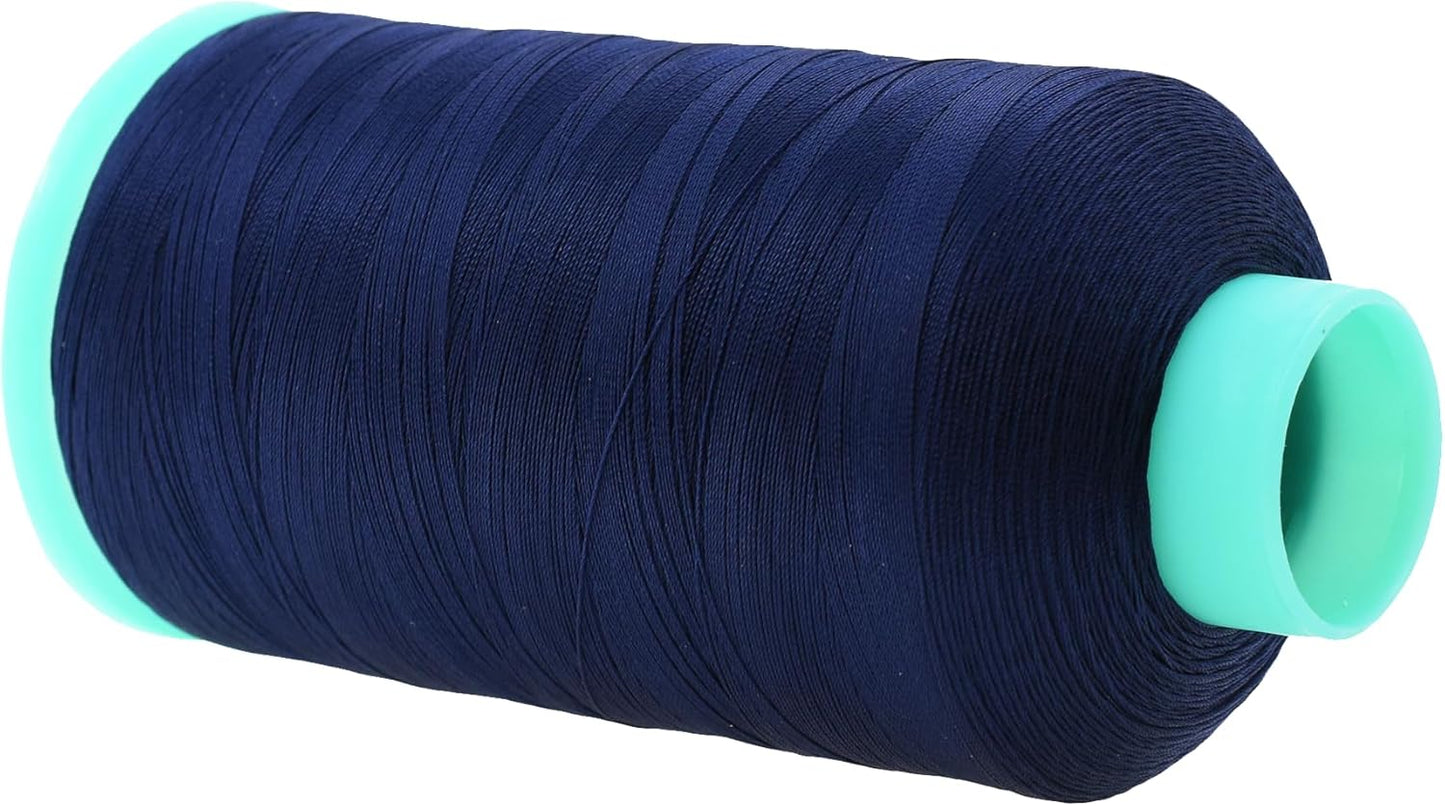 Mandala Crafts Bonded Nylon Thread Dark Blue Heavy Duty Sewing Threads - 2843 YDs Size 46 210D T45 Tex 45 Thread for Leather Jeans Weaving Outdoor Marine Upholstery Threads