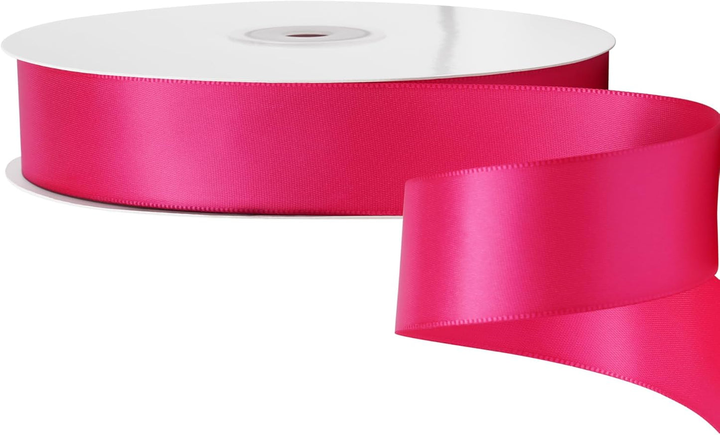 LIUYAXI Hot Pink Double Faced Satin Ribbon, 1" X Continuous 25 Yards, Ribbons Perfect for Gift Wrapping Wedding Bouquet Decor DIY Craft Bow Making & Other Projects