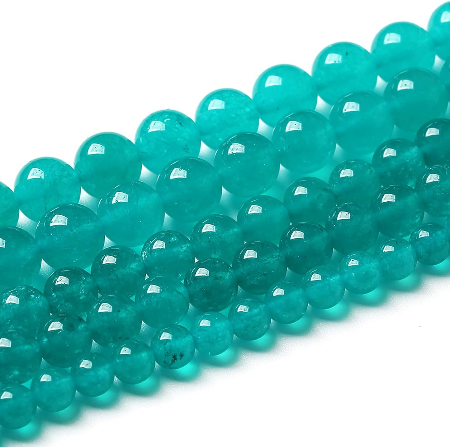 46PCS 8mm Natural Stone Beads Blue Amazonite Jade Stone Round Loose Beads for Jewelry Making DIY Bracelet Necklace 15 Inch