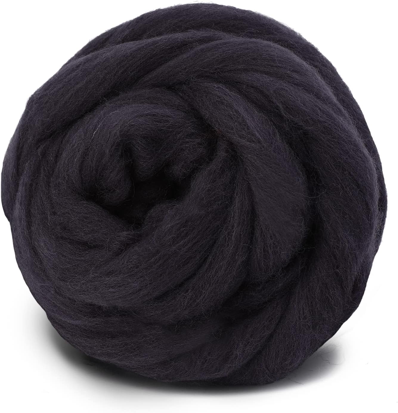 3.53oz Wool Roving Yarn, Wool Felting Supplies, Pure Wools, Chunky Yarn, Spinning Wool Roving for Needle Felting Wet Felting DIY Hand Spinning (Dark Brown)