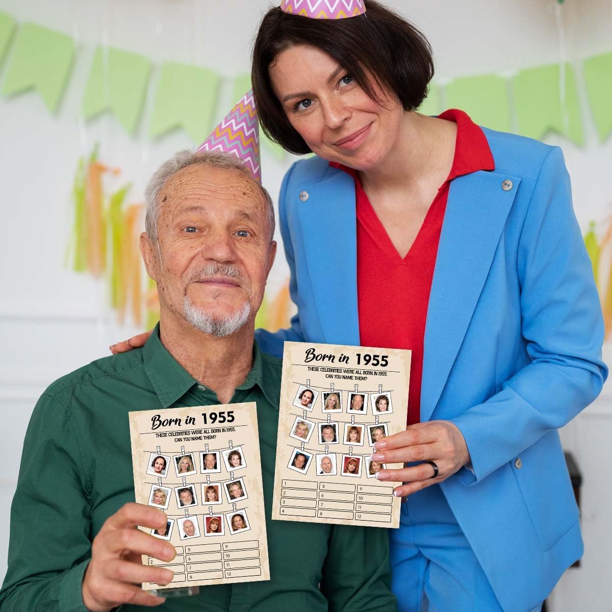 70th Birthday Party Games, Born in 1964 Games, Birthday Party Supplies for Adults, Fun 1955s Party Game，Pack of 30 Cards